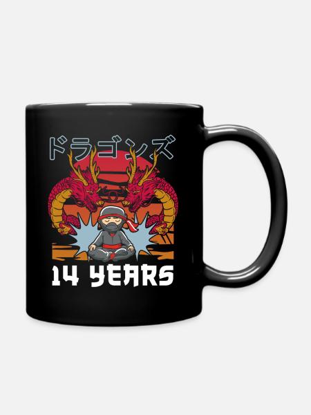 14 Jahre Drachen Ninja Zen - Tasse einfarbig - Schwarz