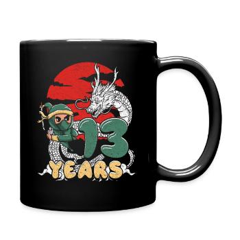 Ninja Drache Jubiläum - Tasse einfarbig - Schwarz - Rechts