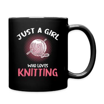 Just a Girl Who Loves Knitting - Full Colour Mug - black - Right