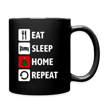 Mange, dors à la maison, recommence - Noël à la maison - Mug uni - noir - Droite