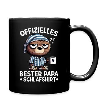 Offizielles Bester Papa Schlafshirt Bär - Tasse einfarbig - Schwarz - Rechts