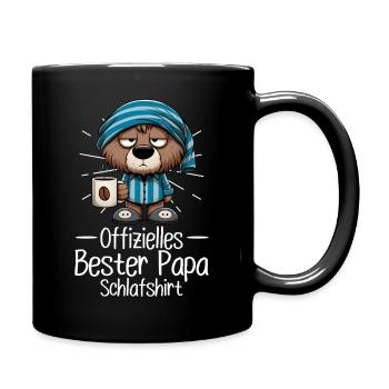 Offizielles Bester Papa Schlafshirt Bär - Tasse einfarbig - Schwarz - Rechts