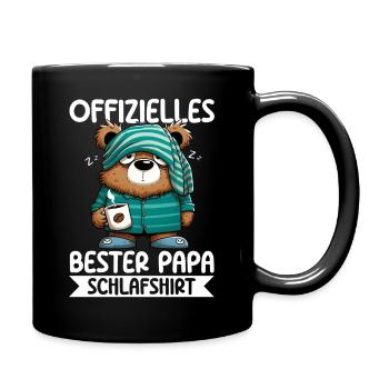 Offizielles Bester Papa Schlafshirt Bär - Tasse einfarbig - Schwarz - Rechts