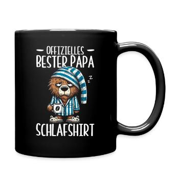 Offizielles Bester Papa Schlafshirt Bär - Tasse einfarbig - Schwarz - Rechts