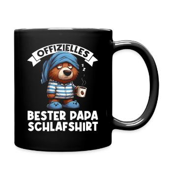 Offizielles Bester Papa Schlafshirt Bär - Tasse einfarbig - Schwarz - Rechts