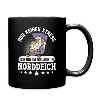 Nordsee NUR KEIN STRESS BIN IM URLAUB IN - Tasse einfarbig - Schwarz - Rechts