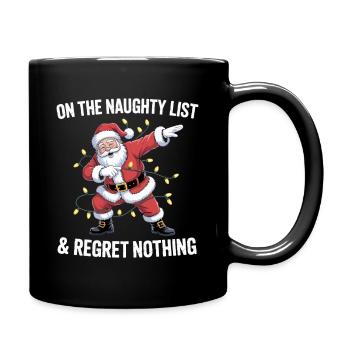 Lustiger Weihnachts-Weihnachtsmann auf der Naughty List - Tasse einfarbig - Schwarz - Rechts