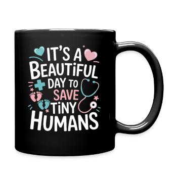 Les petits héros sauvent aujourd’hui - Mug uni - noir - Droite