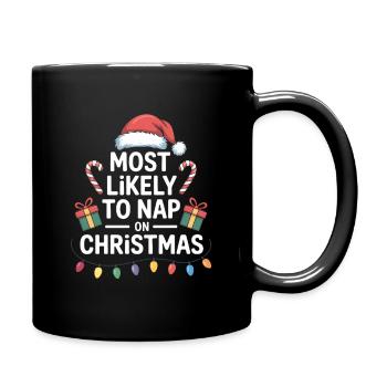 Most Likely to Nap on Christmas - Full Colour Mug - black - Right