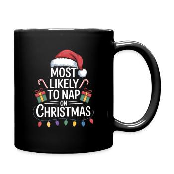 Most Likely to Nap on Christmas - Full Colour Mug - black - Right