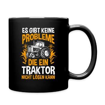 Trecker Landwirt Bauer Traktorfahrer Traktor - Tasse einfarbig - Schwarz - Rechts