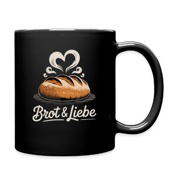  Brot & Liebe Herzhaftes Motiv Für Hobbybäcker - Tasse einfarbig - Schwarz - Rechts