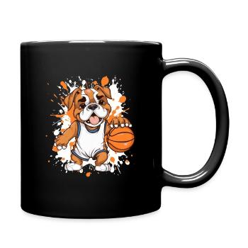 Basketball-Bulldogge im Sprint - Tasse einfarbig - Schwarz - Rechts