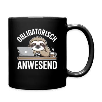 Bureau de réunion obligatoire du Sloth Sloth Telco - Mug uni - noir - Droite