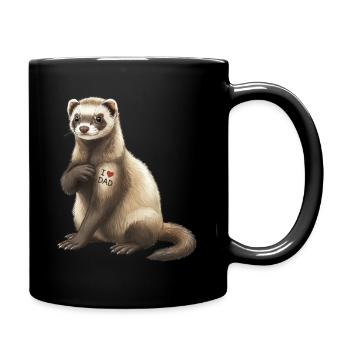 Graphisme Cœur de Furet I Love Papa - Mug uni - noir - Droite