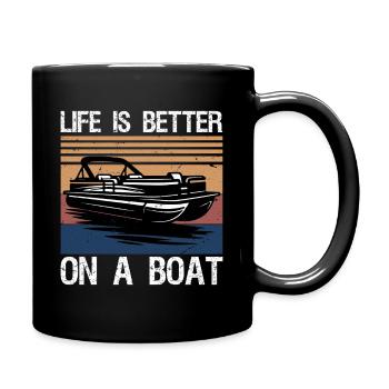 La vie de capitaine de bateau de bateau est meilleure sur un bateau - Mug uni - noir - Droite