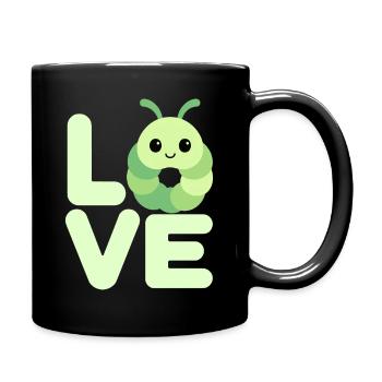 Raupe Liebe Schmetterling - Tasse einfarbig - Schwarz - Rechts