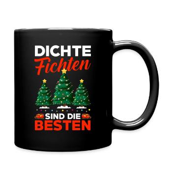 Weihnachtsmann Fichten Weihnachtsbaum Weihnachten - Tasse einfarbig - Schwarz - Rechts