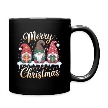 Nain de jardin festif mignon Joyeux Noël - Mug uni - noir - Droite