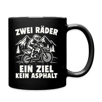 Two wheels. One goal. No asphalt. - Full Colour Mug - black - Right