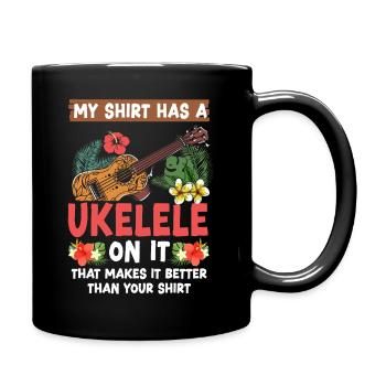 Ukulélé hawaïen uke sur ma chemise - Mug uni - noir - Droite