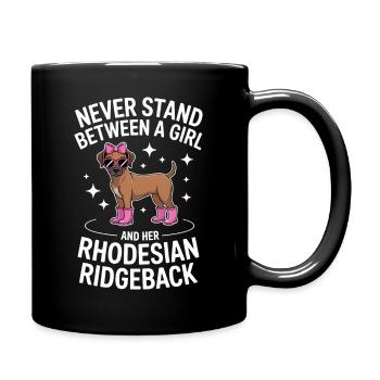 Rhodesian Ridgeback Sprüche Hunde Geschenk - Tasse einfarbig - Schwarz - Rechts