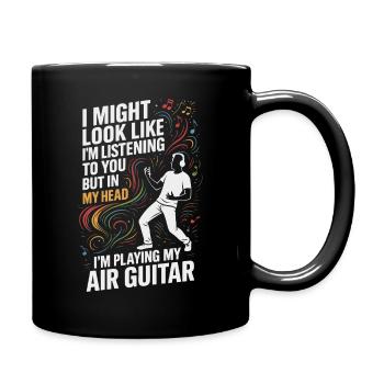 Luftgitarre Air Guitar - Tasse einfarbig - Schwarz - Rechts
