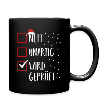 Weihnachtsmann Weihnachtszeit Unartig Weihnachts - Tasse einfarbig - Schwarz - Rechts