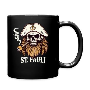 St Pauli Hamburg Paulianer Totenkopf Hafen Captain - Full Colour Mug - black - Right