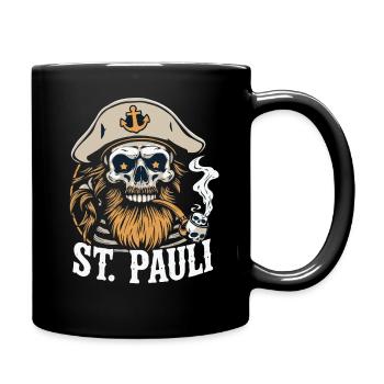 St Pauli Hamburg Paulianer Totenkopf Hafen Captain - Full Colour Mug - black - Right