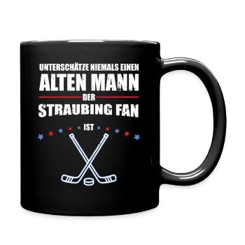 Alter Mann - Straubing Eishockey Fan | Retro - Tasse einfarbig - Schwarz - Rechts