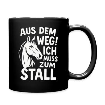 Écartez-vous, je dois aller à l’écurie - Mug uni - noir - Droite