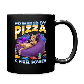 Funny Gaming Gamer Cat - Full Colour Mug - black - Right