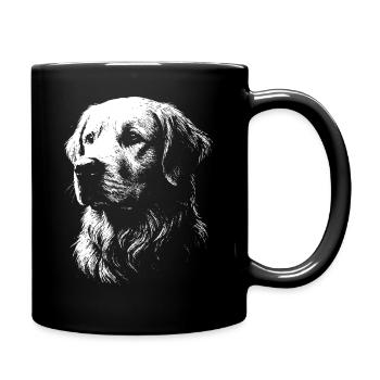 Portrait d'un Golden Retriever  - Mug uni - noir - Droite