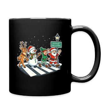 Christmas Pedestrian Crossing Parody Music Elves - Full Colour Mug - black - Right