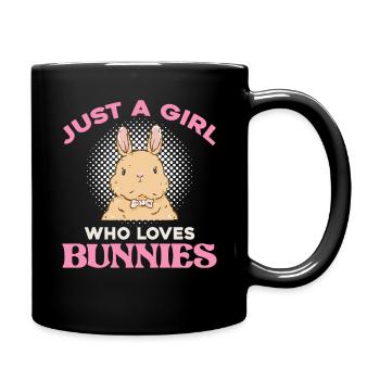 Une seule fille aime les lapins - Mug uni - noir - Droite
