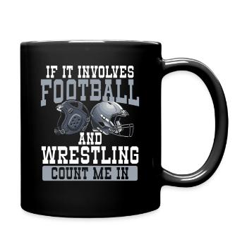 Football- und Wrestling-Mischung - Tasse einfarbig - Schwarz - Rechts
