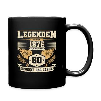 50 Geburtstag 1976 Legenden Grunge Leben beginnt - Tasse einfarbig - Schwarz - Rechts