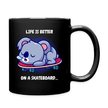 Koala en skateboard - Mug uni - noir - Droite
