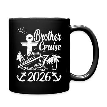Brother Cruise Trip 2026 Vacation Travel Brother - Full Colour Mug - black - Right