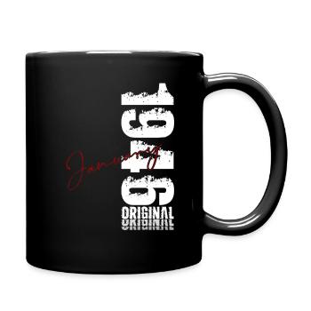 80. Geburtstag Original Januar Jahrgang 1946 - Tasse einfarbig - Schwarz - Rechts