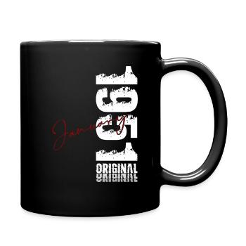 75th Birthday Original January Born 1951 - Full Colour Mug - black - Right