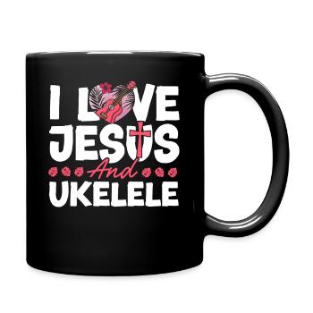 Hawaiian Ukulele Uke Jesus Faith - Tasse einfarbig - Schwarz - Rechts