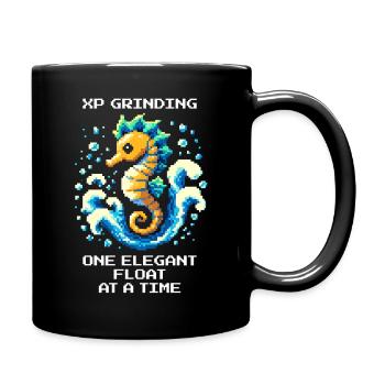 XP-Grind: elegant treiben lassen | Seepferdchen - Tasse einfarbig - Schwarz - Rechts