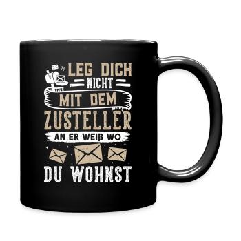 Postman DON'T MESS WITH THE DELIVERY MAN HE PROVES - Full Colour Mug - black - Right