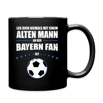 Alter Mann - Bayern Fan | Retro Fußball Edition - Tasse einfarbig - Schwarz - Rechts