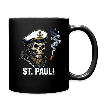 St Pauli Hamburg Paulianer Totenkopf Hafen Captain - Full Colour Mug - black - Right