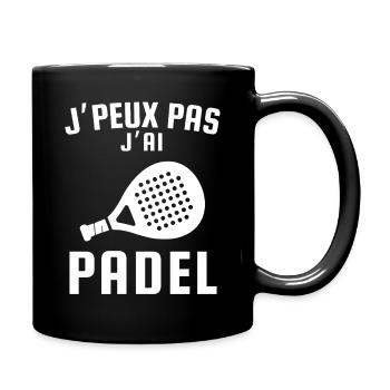 I can't I have padel - Full Colour Mug - black - Right