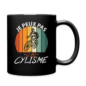 I can't I have cycling - Full Colour Mug - black - Right