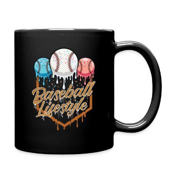 Baseball Lifestyle Energy for Fans Players Family - Full Colour Mug - black - Right
